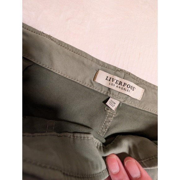 Liverpool Los Angeles Wide Leg Crop Pants Size 22 Olive Green LY5674L12 Size 22W - Picture 12 of 13